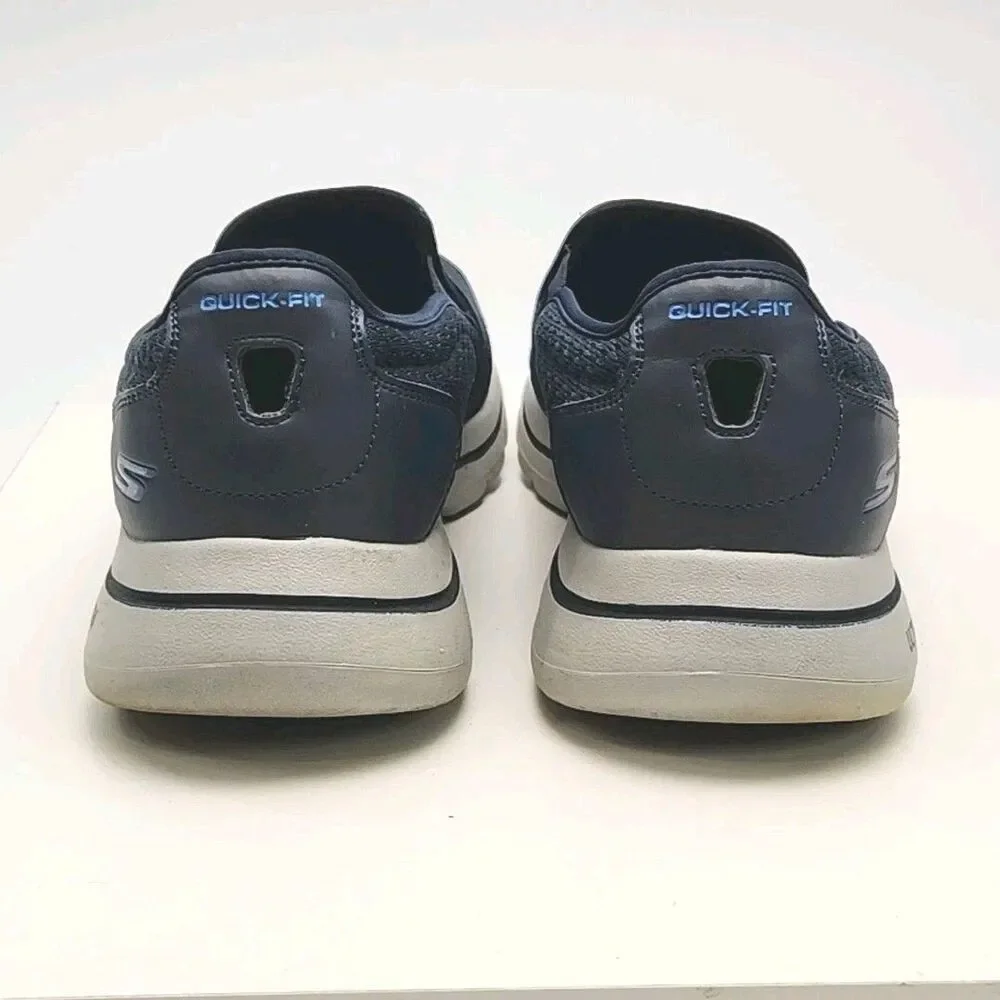 Skechers Sneaker Shoe Blue Go Walk 5 Ultra Women Sz 11.5 Wide Fit Air Cool Goga